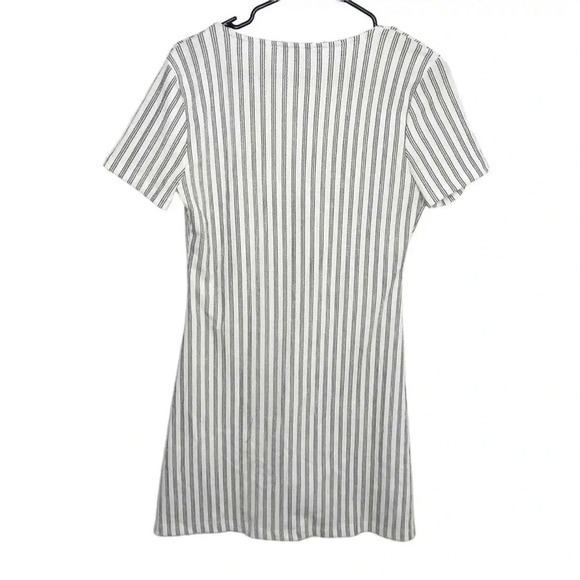 Zara Striped Tie Front Blue White Dress, Size Small - Picture 3 of 6